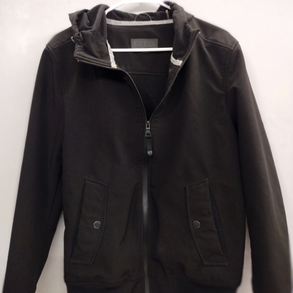 Guess hooded jacket, XL,. BLACK